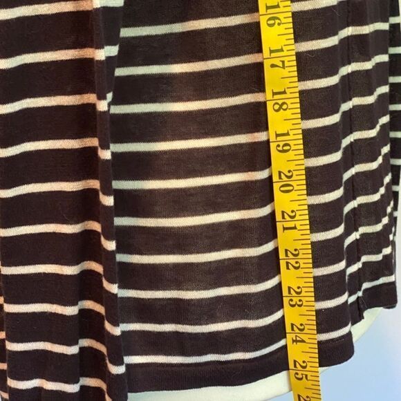 0133 Michael Kors Black White Striped Sweater Top Size L NWOT - Picture 5 of 10
